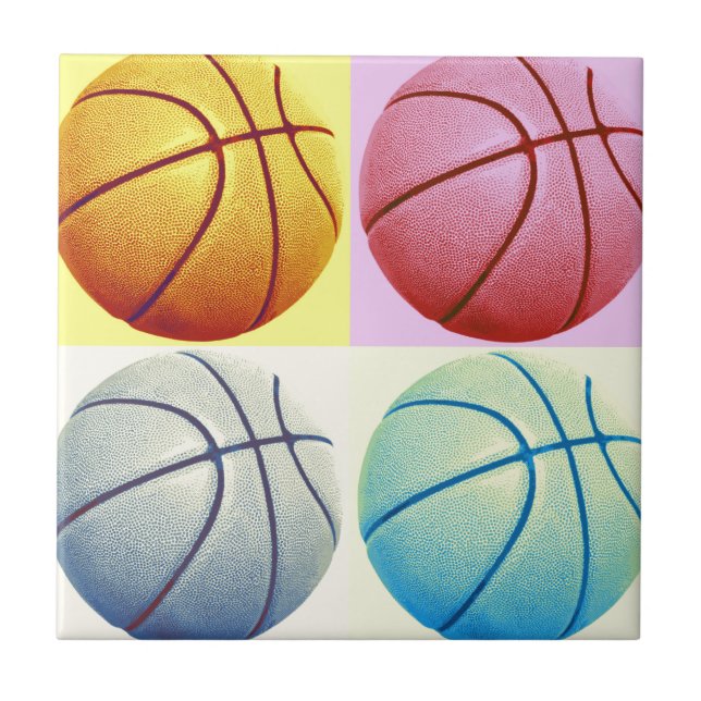 Pop Art Basketball Kakelplatta (Framsidan)