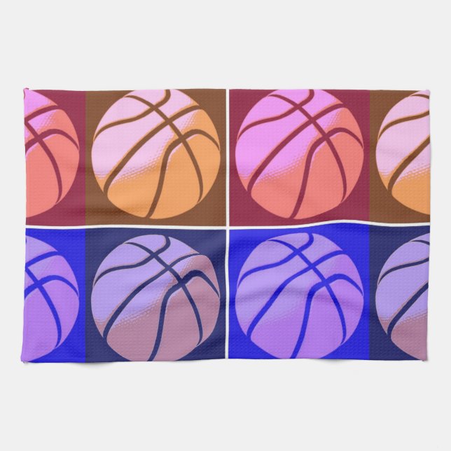 Pop Art Basketball Kökshandduk (Horisontell)