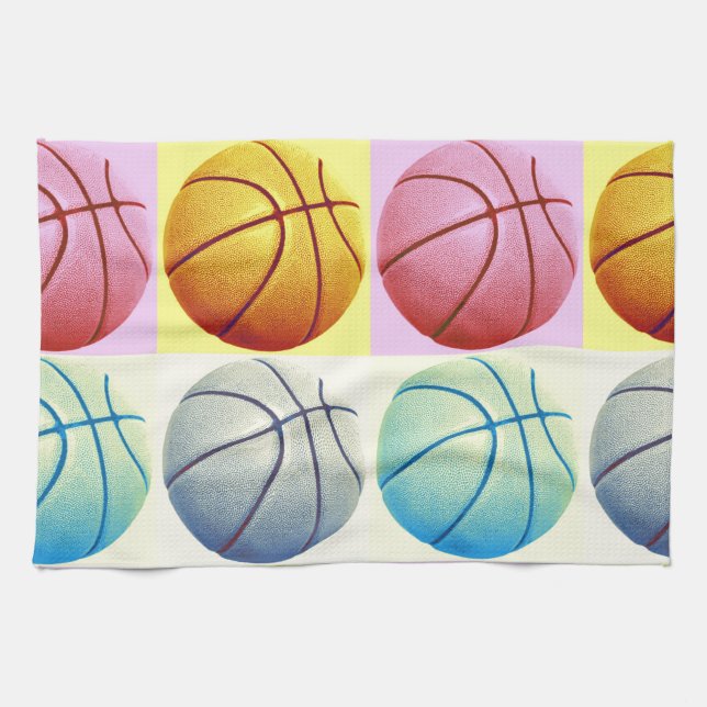 Pop Art Basketball Kökshandduk (Horisontell)