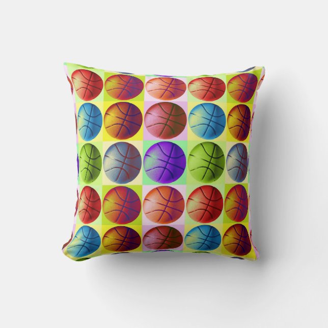 Pop Art Basketball Kudde (Framsida)