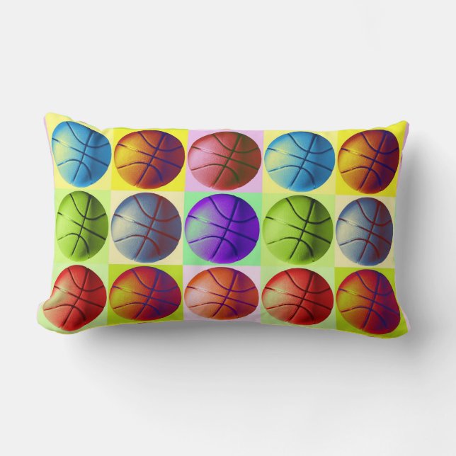 Pop Art Basketball Lumbarkudde (Framsida)