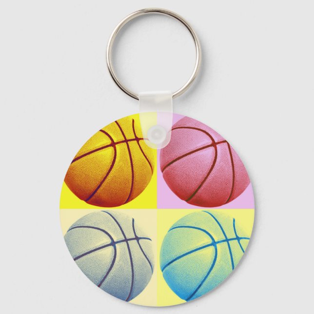 Pop Art Basketball Nyckelring (Framsida)