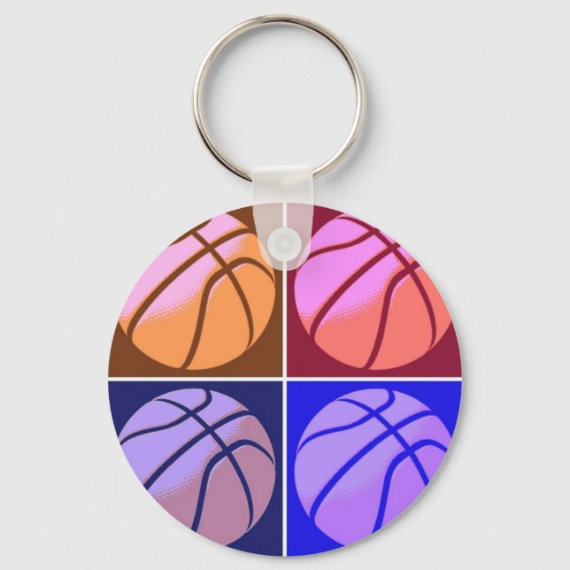 Pop Art Basketball Nyckelring (Framsida)
