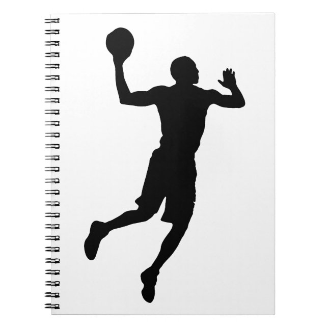 Pop Art Basketball Player Silhouette Anteckningsbok (Framsidan)
