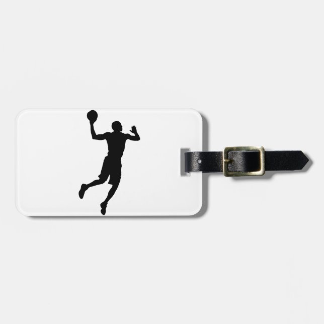 Pop Art Basketball Player Silhouette Bagagebricka (Horisontell Framsida)