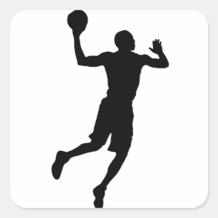 Pop Art Basketball Player Silhouette Fyrkantigt Klistermärke