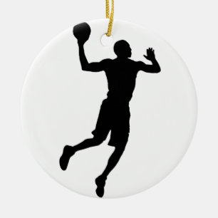 Pop Art Basketball Player Silhouette Julgransprydnad Keramik