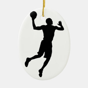 Pop Art Basketball Player Silhouette Julgransprydnad Keramik