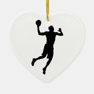 Pop Art Basketball Player Silhouette Julgransprydnad Keramik