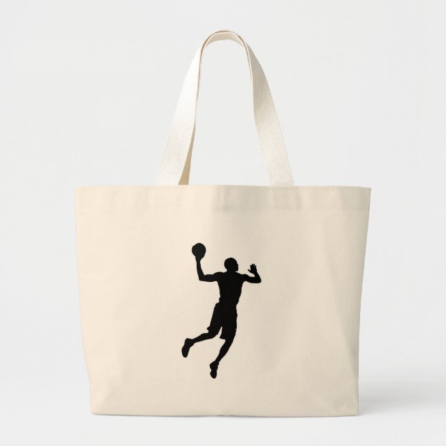 Pop Art Basketball Player Silhouette Jumbo Tygkasse (Framsidan)