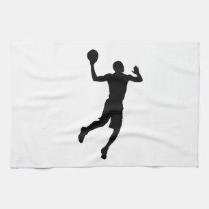 Pop Art Basketball Player Silhouette Kökshandduk