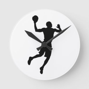 Pop Art Basketball Player Silhouette Rund Klocka