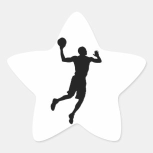 Pop Art Basketball Player Silhouette Stjärnformat Klistermärke