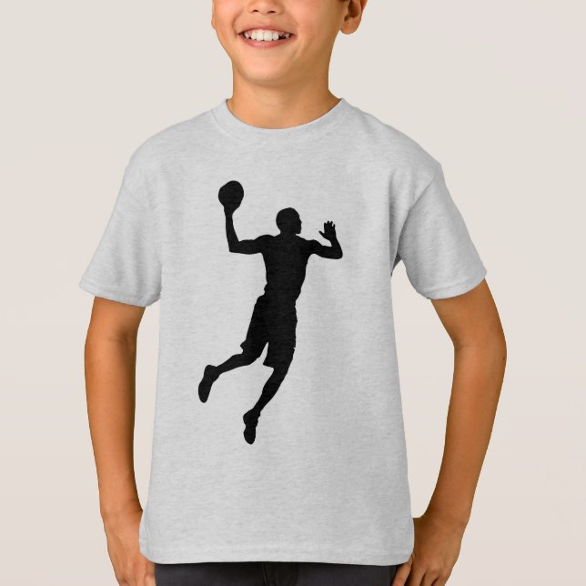 Pop Art Basketball Player Silhouette T Shirt (Framsida)