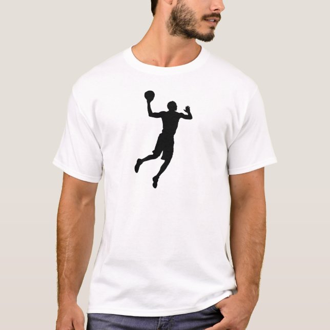 Pop Art Basketball Player Silhouette Tee Shirt (Framsida)