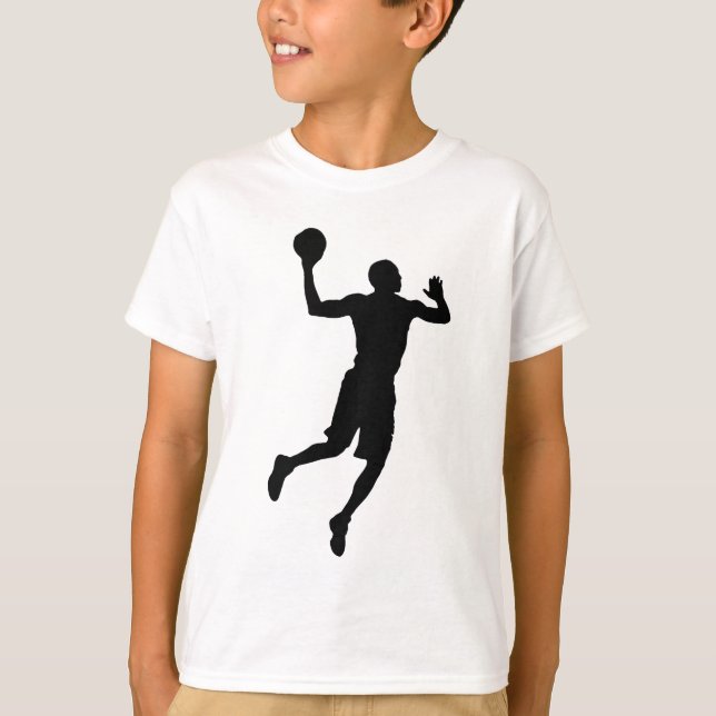 Pop Art Basketball Player Silhouette Tee Shirt (Framsida)