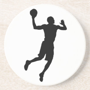 Pop Art Basketball Player Silhouette Underlägg Sandsten