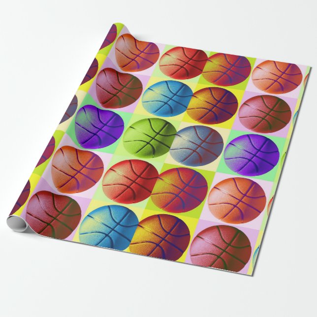 Pop Art Basketball Presentpapper (Utrullad)