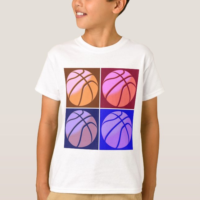 Pop Art Basketball Tee Shirt (Framsida)