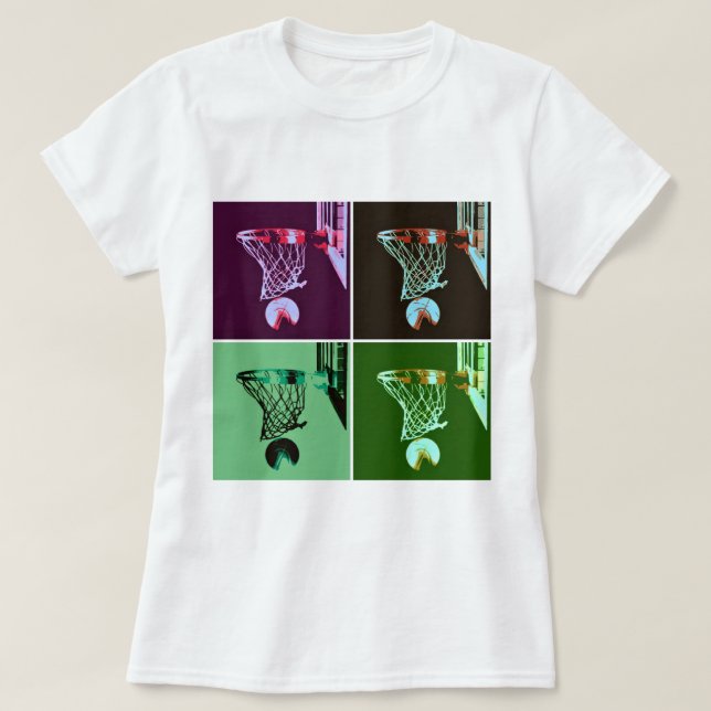 Pop Art Basketball Tee Shirt (Design framsida)