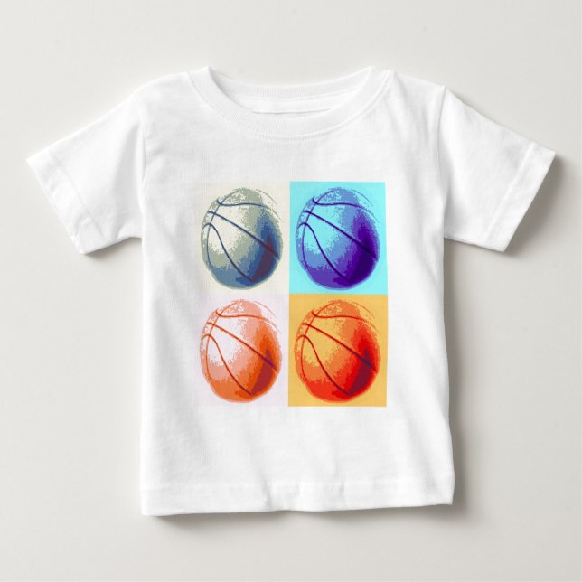 Pop Art Basketball Tee Shirt (Framsida)