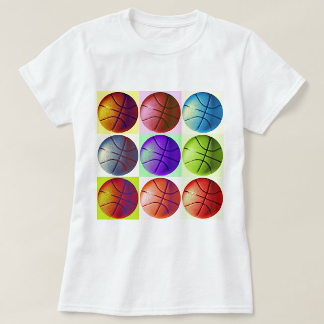 Pop Art Basketball Tee Shirt (Design framsida)