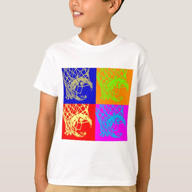 Pop Art Basketball Tee Shirt (Framsida)