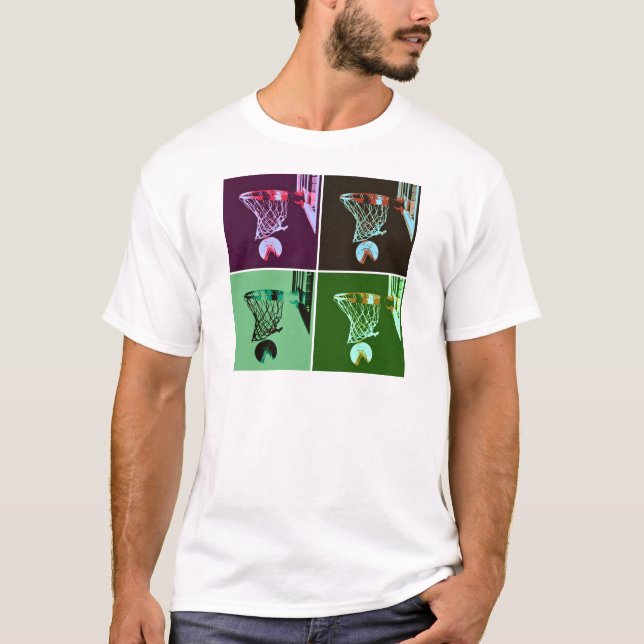 Pop Art Basketball Tee Shirt (Framsida)