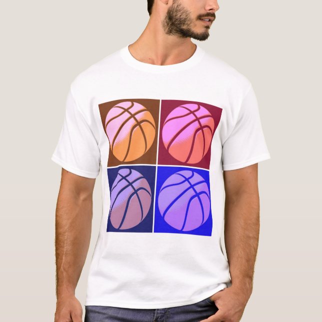Pop Art Basketball Tee Shirt (Framsida)