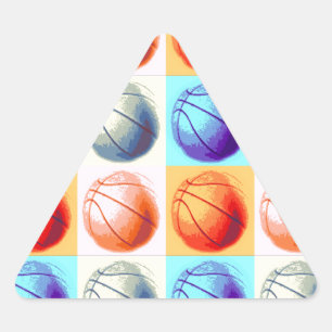 Pop Art Basketball Triangelformat Klistermärke