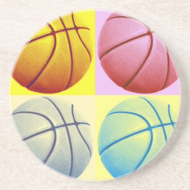 Pop Art Basketball Underlägg Sandsten (Framsidan)