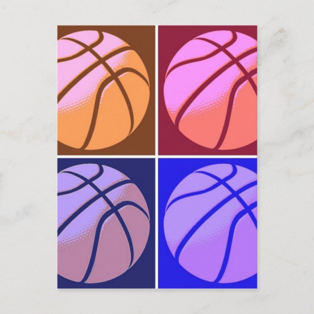 Pop Art Basketball Vykort (Framsida)