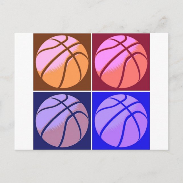 Pop Art Basketball Vykort (Framsida)