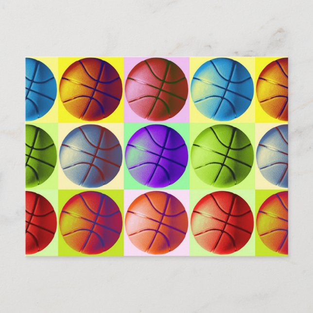 Pop Art Basketball Vykort (Framsida)