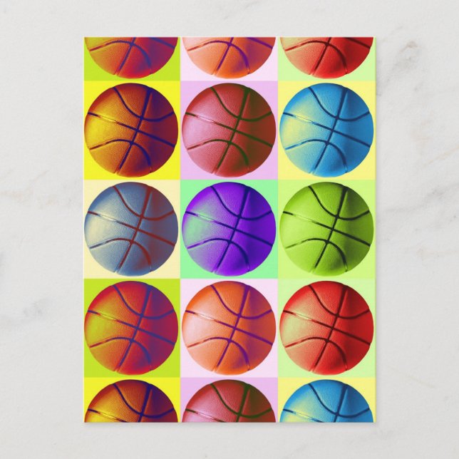 Pop Art Basketball Vykort (Framsida)
