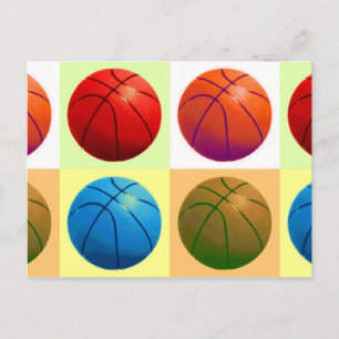 Pop Art Basketball Vykort