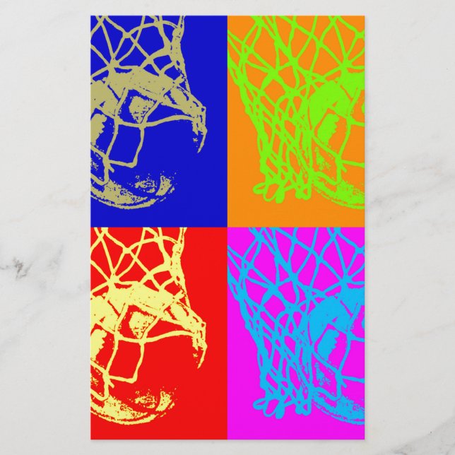Pop Art Basketboll Brevpapper (Framsida)