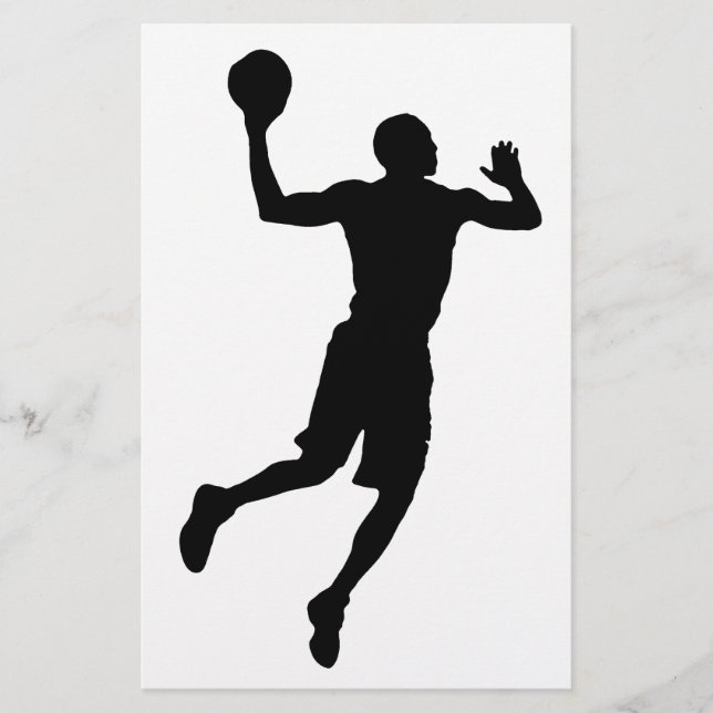 Pop Art Basketspelare Silhuett Brevpapper (Framsida)