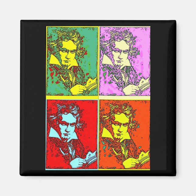 Pop-art Beethoven Magnet (Framsidan)