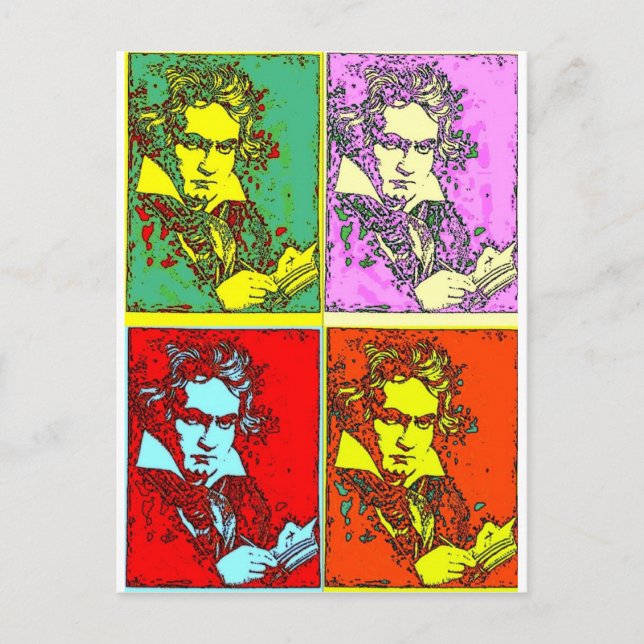 Pop-art Beethoven Vykort (Framsida)