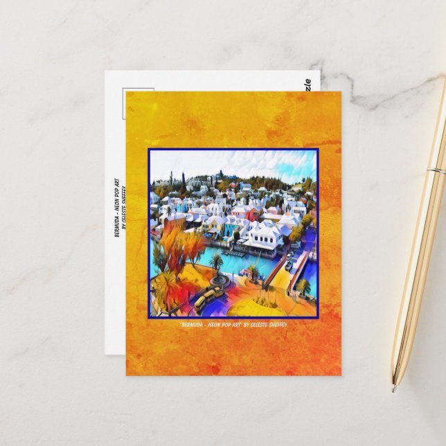 Pop Art Bermuda Vykort (Fram/Back In Situ)