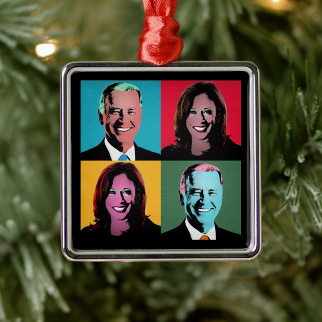 Pop Art Biden Harris Ceramic Ornament (Träd)