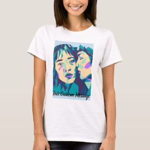 Pop Art   Blå Grönt och cyan   Vitling T Shirt