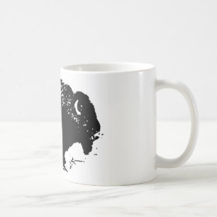 Pop Art Black White Buffalo Bison Silhouette Kaffemugg