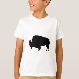 Pop Art Black & White Buffalo Silhouette T Shirt