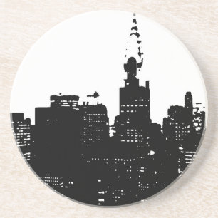 Pop Art Black & White New York Underlägg Sandsten