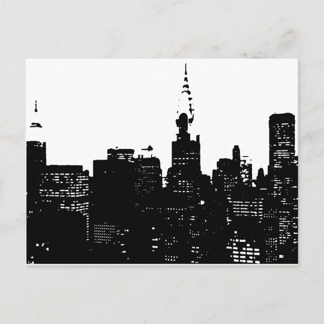 Pop Art Black & White New York Vykort (Framsida)