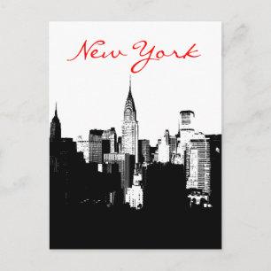 Pop Art Black & White New York-vykort Vykort