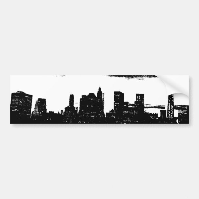 Pop Art Black White NYC New York City Bildekal (Framsidan)
