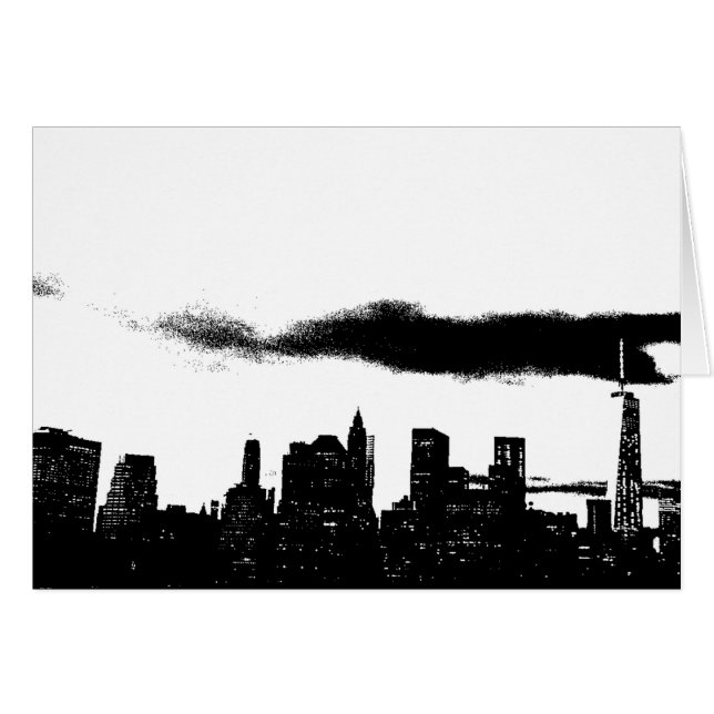 Pop Art Black White NYC New York City Hälsningskort (Framsidan Horizontal)